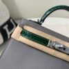 Mini Kelly 19CM 0L 6Q Vert Emeraude Madame Leather and Crocodile Skin SHW