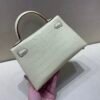 Mini Kelly 19CM Alligator Skin Y1 Vanille Full Handmade Silver Hardware