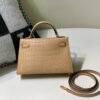Full Handmade Mini Kelly 19CM 0M Chai Alligator Skin Gold Hardware