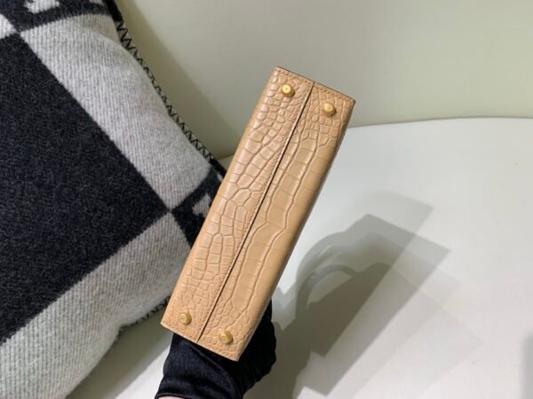 Full Handmade Mini Kelly 19CM 0M Chai Alligator Skin Gold Hardware
