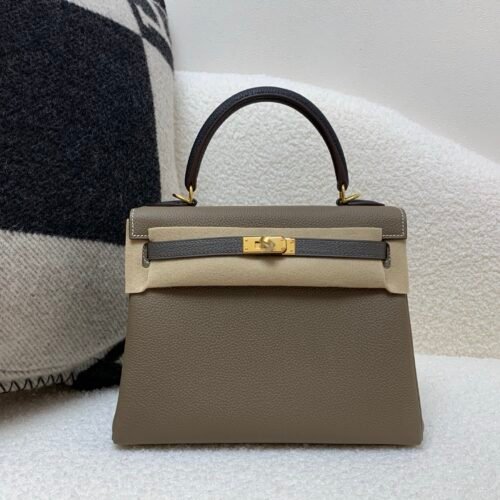 wsxc1755187189048_0 High Quality Kelly 25CM 8C Gri Elephant 89 Nior 8F Etain Togo Leather Gold Hardware