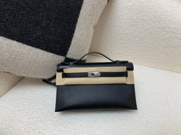 Global Sales Kelly Pochette 22CM Swift Leather Silver Hardware 89 Nior