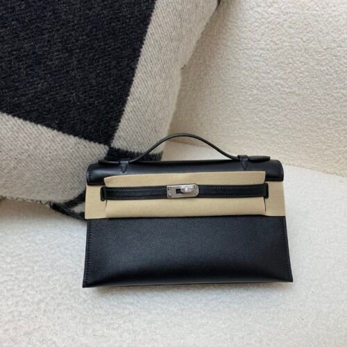 Global Sales Kelly Pochette 22CM Swift Leather Silver Hardware 89 Nior