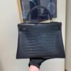 Top Quality Kelly 25CM CK37 Porosus Gold Hardware Matt crocodile leather