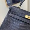 Top Quality Kelly 25CM CK37 Porosus Gold Hardware Matt crocodile leather