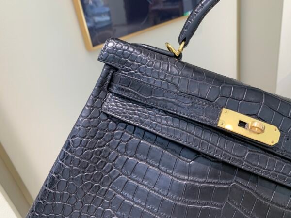 Top Quality Kelly 25CM CK37 Porosus Gold Hardware Matt crocodile leather