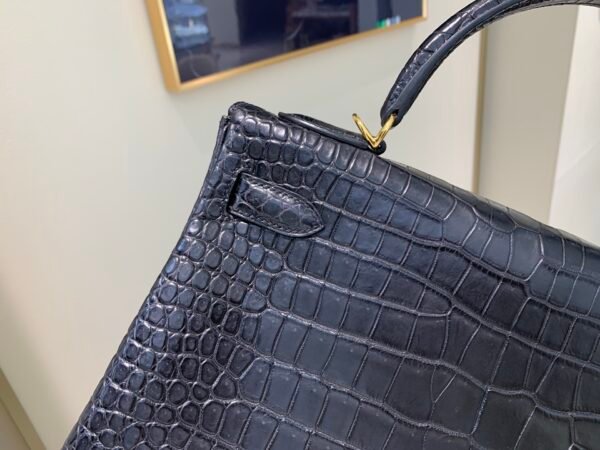 Top Quality Kelly 25CM CK37 Porosus Gold Hardware Matt crocodile leather