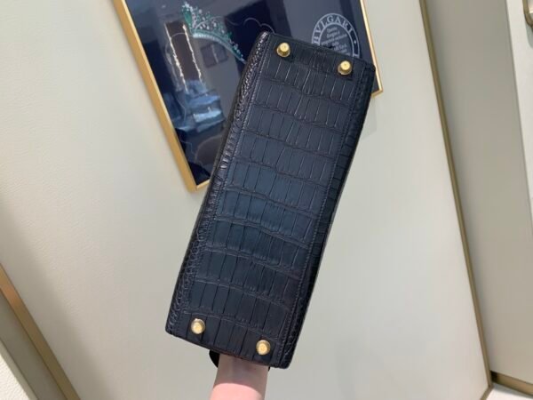 Top Quality Kelly 25CM CK37 Porosus Gold Hardware Matt crocodile leather