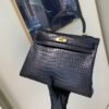 Top Quality Kelly 25CM CK37 Porosus Gold Hardware Matt crocodile leather