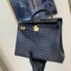 Top Quality Kelly 25CM CK37 Porosus Gold Hardware Matt crocodile leather
