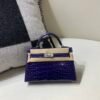 wsxc1759082489973_0 Mini Kelly 19CM M3 Blue Encre Alligator Skin Silver Hardware Full Handmade