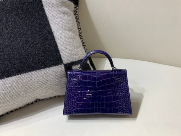 wsxc1759082489973_1 Mini Kelly 19CM M3 Blue Encre Alligator Skin Silver Hardware Full Handmade