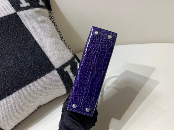 wsxc1759082490207_5 Mini Kelly 19CM M3 Blue Encre Alligator Skin Silver Hardware Full Handmade