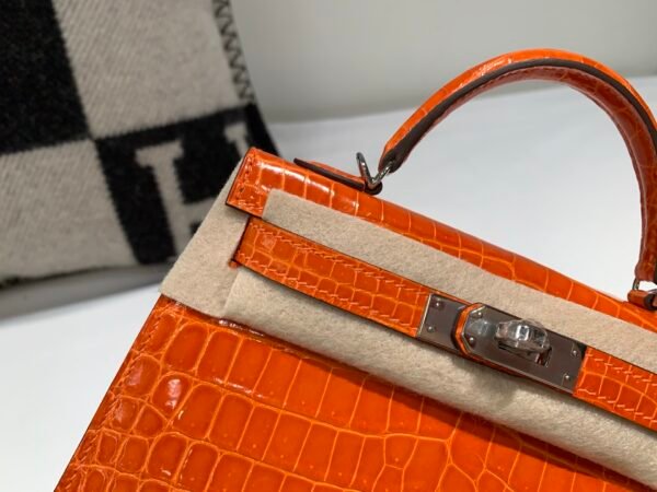 wsxc1759082494413_2 Top Handmade Mini Kelly 19CM Alligator Skin Gold Hardware 93 Orange