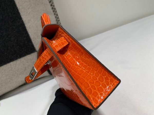 wsxc1759082494414_6 Top Handmade Mini Kelly 19CM Alligator Skin Gold Hardware 93 Orange