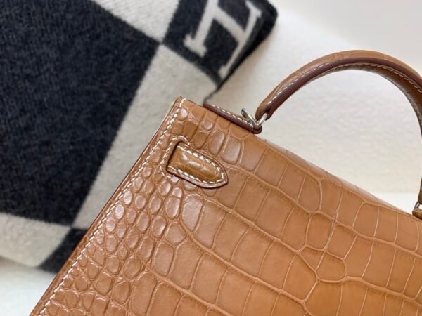 Matte Crocodile Mini kelly 19cm Favue Full Handmade