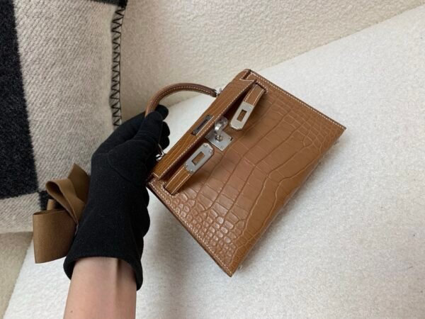 Matte Crocodile Mini kelly 19cm Favue Full Handmade