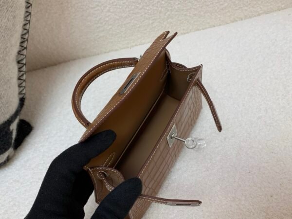 Matte Crocodile Mini kelly 19cm Favue Full Handmade