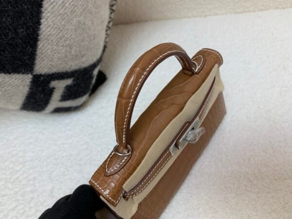 Matte Crocodile Mini kelly 19cm Favue Full Handmade