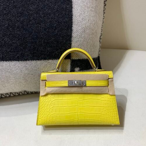 Mini Kelly 19CM 9N Citron Top Handmade Silver Hardware