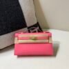8W Rose Azalee Global Sales Kelly Pochette 22CM Swift Leather Gold Hardware
