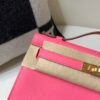8W Rose Azalee Global Sales Kelly Pochette 22CM Swift Leather Gold Hardware