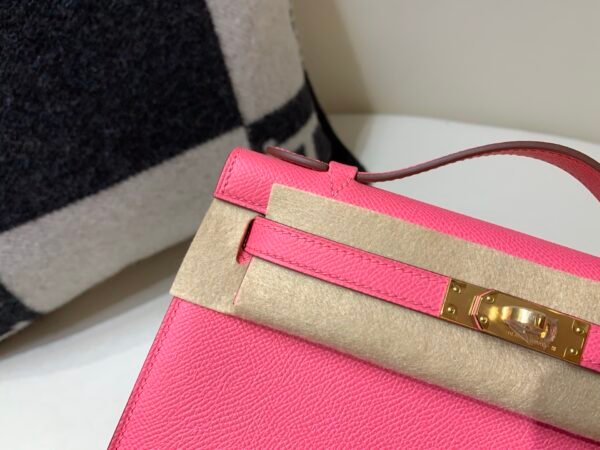 8W Rose Azalee Global Sales Kelly Pochette 22CM Swift Leather Gold Hardware