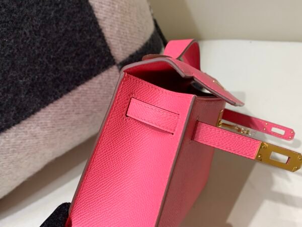 8W Rose Azalee Global Sales Kelly Pochette 22CM Swift Leather Gold Hardware