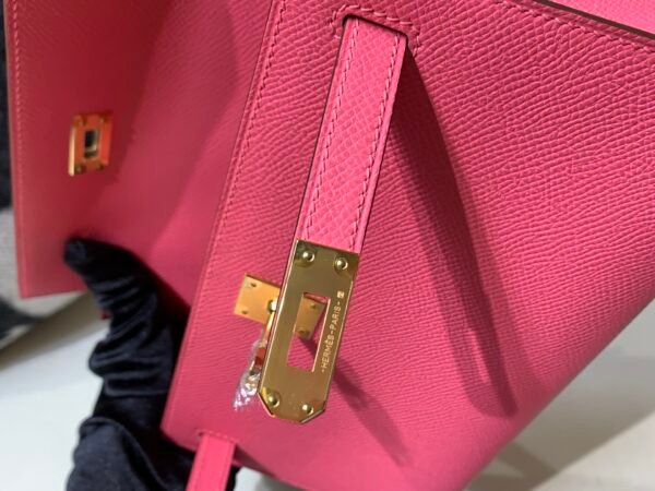 8W Rose Azalee Global Sales Kelly Pochette 22CM Swift Leather Gold Hardware