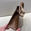 Mini Kelly 19CM Alligator Leather GRIS CAILLOU Gold Hardware