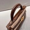 Mini Kelly 19CM Alligator Leather GRIS CAILLOU Gold Hardware