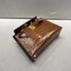 Mini Kelly 19CM Alligator Leather GRIS CAILLOU Gold Hardware