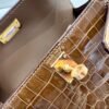 Mini Kelly 19CM Alligator Leather GRIS CAILLOU Gold Hardware
