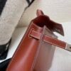 Mini Kelly 19CM 36 Brique Box Leather Top Handmade Silver Hardware