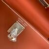 Mini Kelly 19CM 36 Brique Box Leather Top Handmade Silver Hardware
