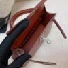Mini Kelly 19CM 36 Brique Box Leather Top Handmade Silver Hardware