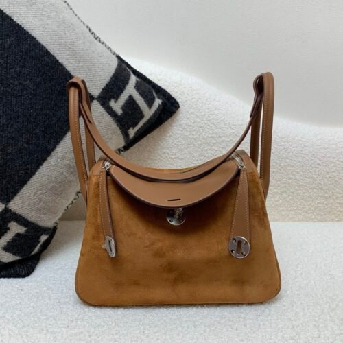 Lindy 26CM Suede Swift Leather CK37 Silver Hardware Full Handmade