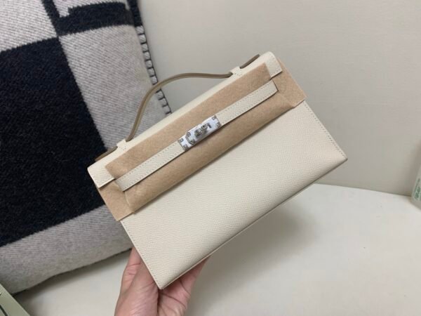 wsxc1762256871558_2 Good Price Kelly Pochette 22CM 10 Craie Epsom Leather SHW