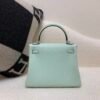 wsxc1762256875693_1 Kelly 25CM 6W Menthe Swift Leather Top Handmade Silver Hardware
