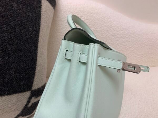 wsxc1762256875693_4 Kelly 25CM 6W Menthe Swift Leather Top Handmade Silver Hardware