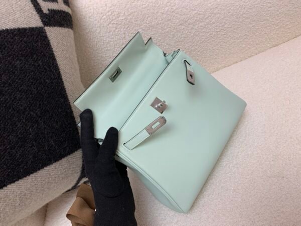 wsxc1762256875769_7 Kelly 25CM 6W Menthe Swift Leather Top Handmade Silver Hardware