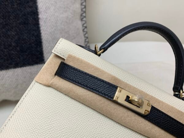 H bags Mini Kelly 19CM 10 Craie matching 89 Nior Epsom Leather