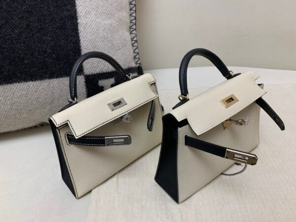 H bags Mini Kelly 19CM 10 Craie matching 89 Nior Epsom Leather