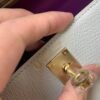 Mini Kelly 19CM 80 Gris Perle P9 Anemone Champagne Gold Buckle