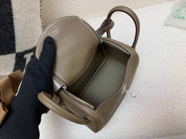 Top Handmade Lindy Price 19CM 8C Gri Elephant Swift Leather Silver Hardware
