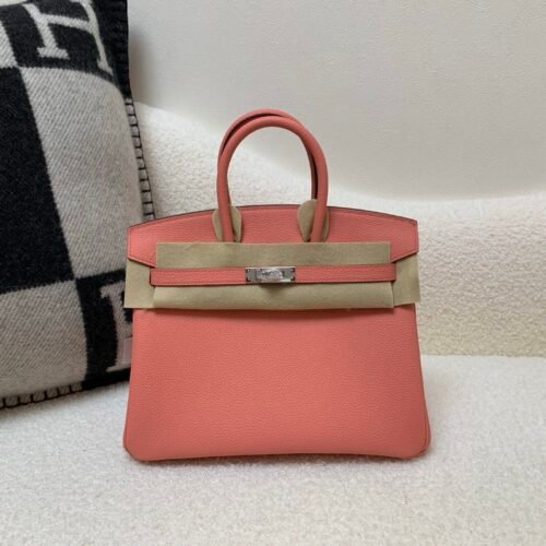 Full Handmade Birkin 25cm U5 Rose eLipstick Togo Leather SHW