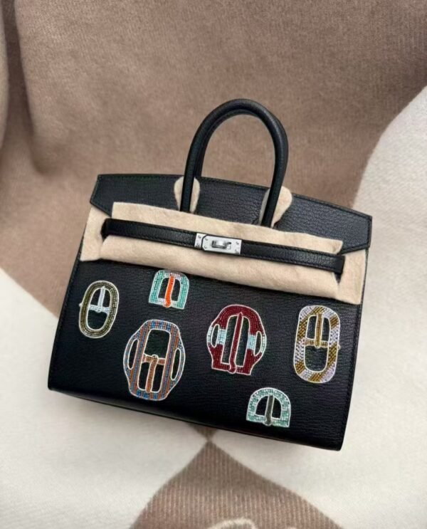 Full Handmade Birkin 20cm Badge 89 Nior Swift Leather SHW