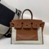 Top Handmade Birkin 35CM Canvas Barenia faubourg Silver Hardware CK37