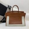 Top Handmade Birkin 35CM Canvas Barenia faubourg Silver Hardware CK37