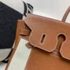 Top Handmade Birkin 35CM Canvas Barenia faubourg Silver Hardware CK37